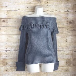 NWT Line & Dot Off the Shoulder Grey Sweater